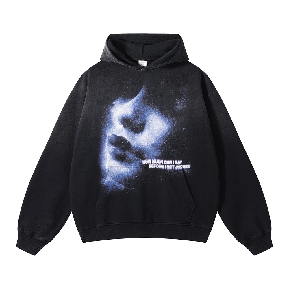 Толстовка Goth Face с капюшоном для мужчин и женщин Свитшот в стиле ретро уличная