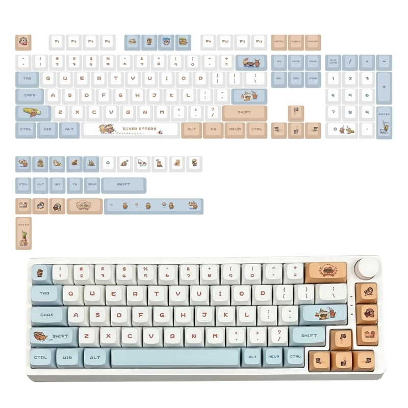 

127Keys Keycap Set Cartoon LittleOtter For Game Mechanical Keyboard Keycaps