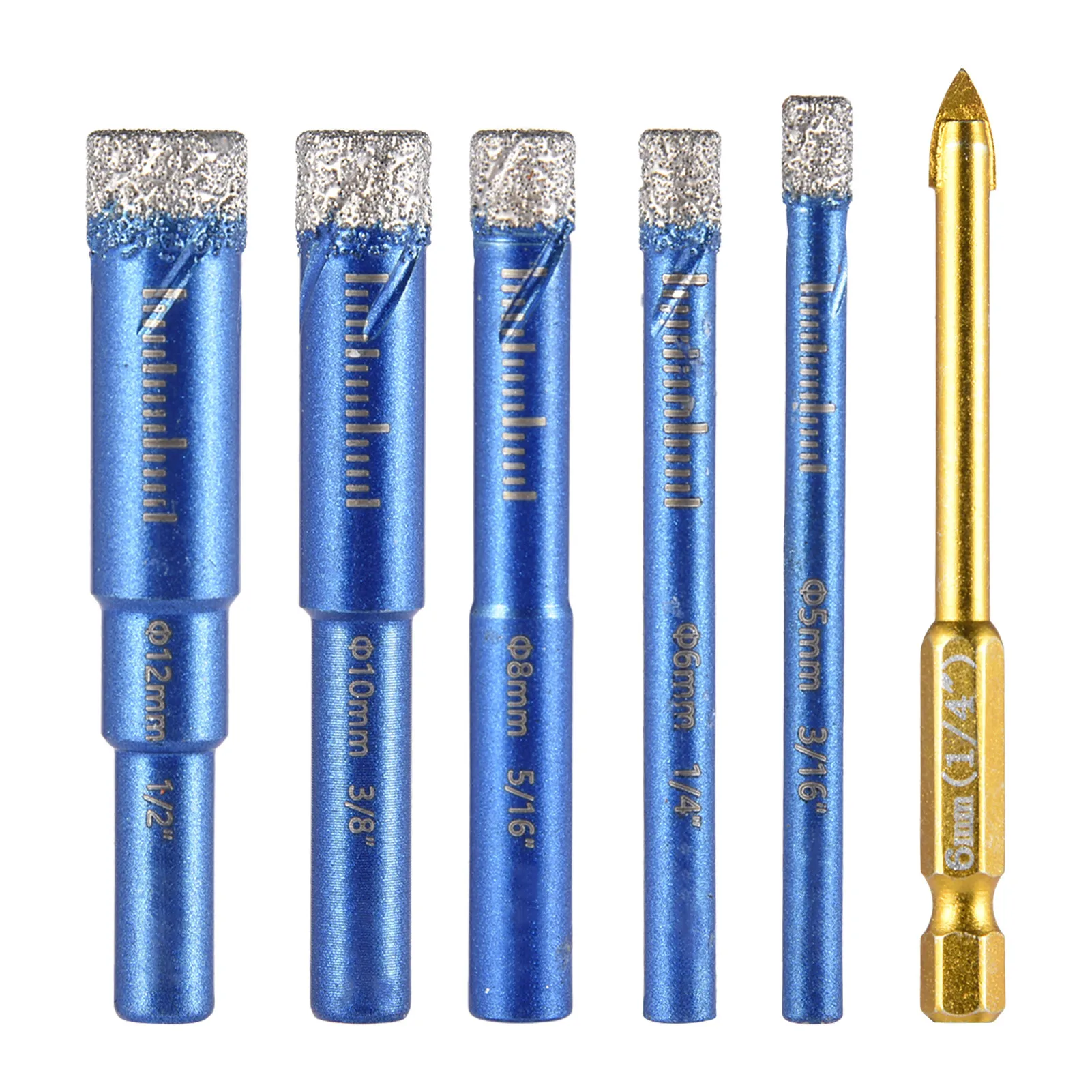 

Набор алмазных сверл 6 шт., наконечники из стального сплава, Твердосплавные наконечники для Промышленной прочности, 5 мм, 6 мм, 6 мм, 8 мм, 10 мм, 12 ...