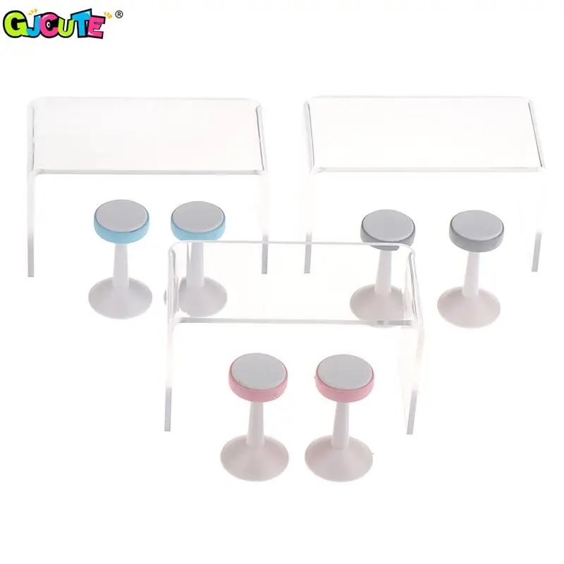 

1Set 1:12 Dollhouse Miniature Bar Counter Table Chair Dining Table Coffee Table Model Living Room Decor Toy