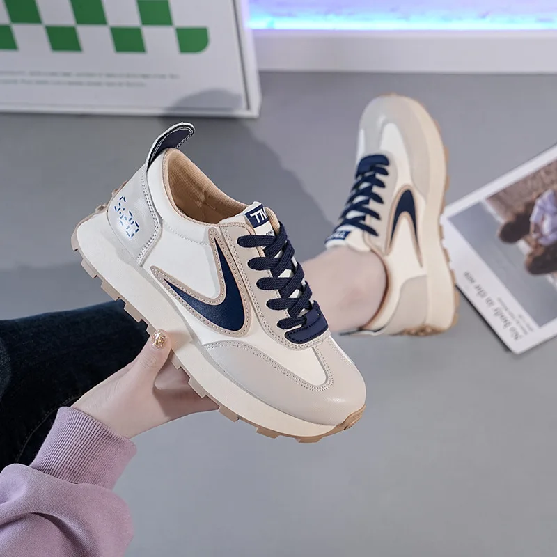 Women New Fashion Casual Shoes 2023 Spring Jogging Sneakers Lace Up Breathable Women Shoes Comfortable Light Soft Hard-Wearing