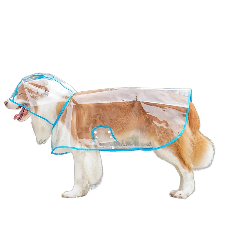 Clear Pet Raincoat Rain Jacket Waterproof Coat For Medium Big Dogs Teddy Shiba Dog Poncho Outdoor Walking Clothes