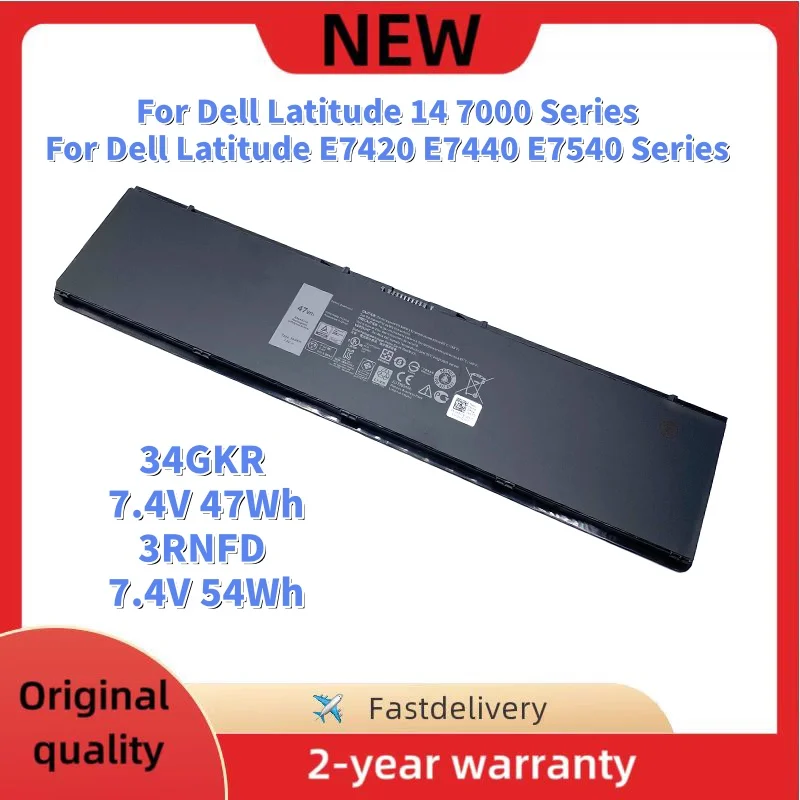 Фото Аккумулятор для ноутбука 34GKR 47W 3RNFD 54W для Dell Latitude 14 7000 E7420 E7440 E7450 5K1GW F38HT G0G2M PFXCR T19VW V8XN3 5980 мАч №1