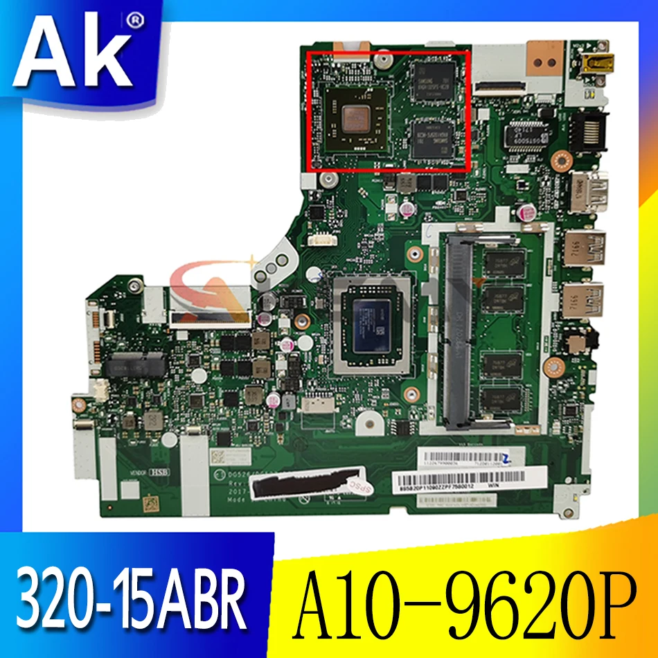 

DG526 DG527 DG726 NMB341 NMB-341 NM-B341 For Lenovo Ideapad 320-15ABR Laptop motherboard With A10-9620P And 4GB RAM 100% TESTED