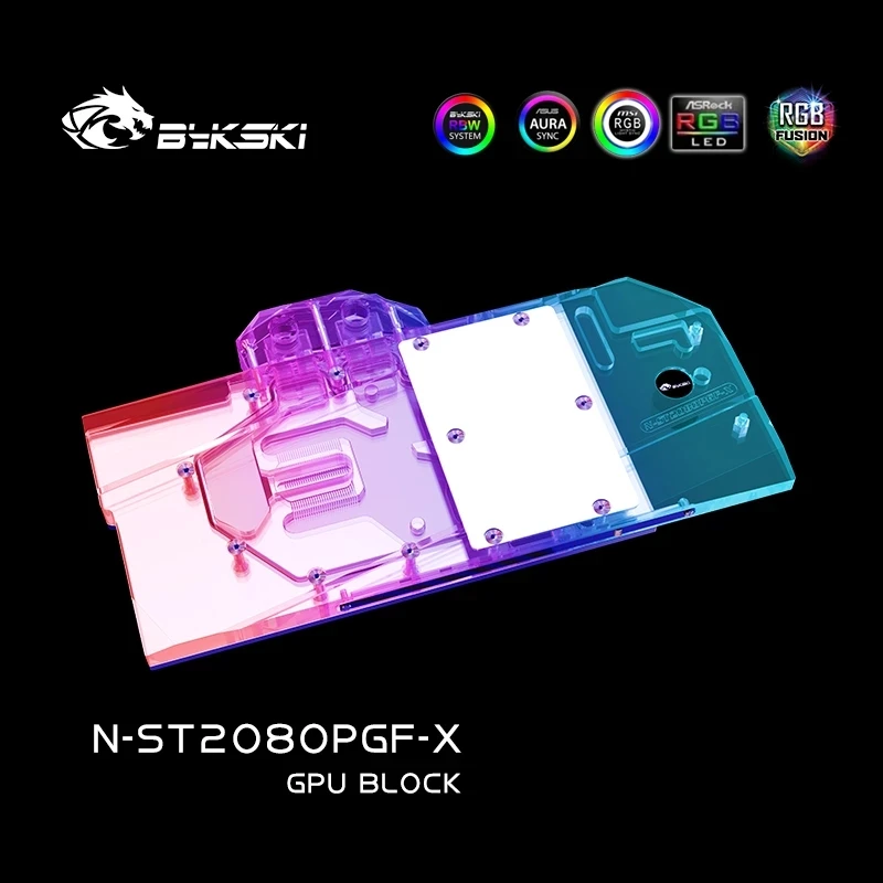 Водяной блок Bykski с полным покрытием для графического процессора Zotac GeForce RTX 2080 AMP