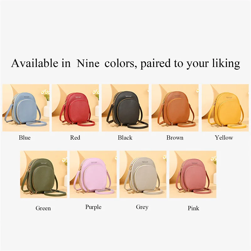 Women Crossbody Shoulder Bags Wallets Touch Screen Cell Phone Purse Soft Leather Strap Handbag For Female Luxury Messenger Bags