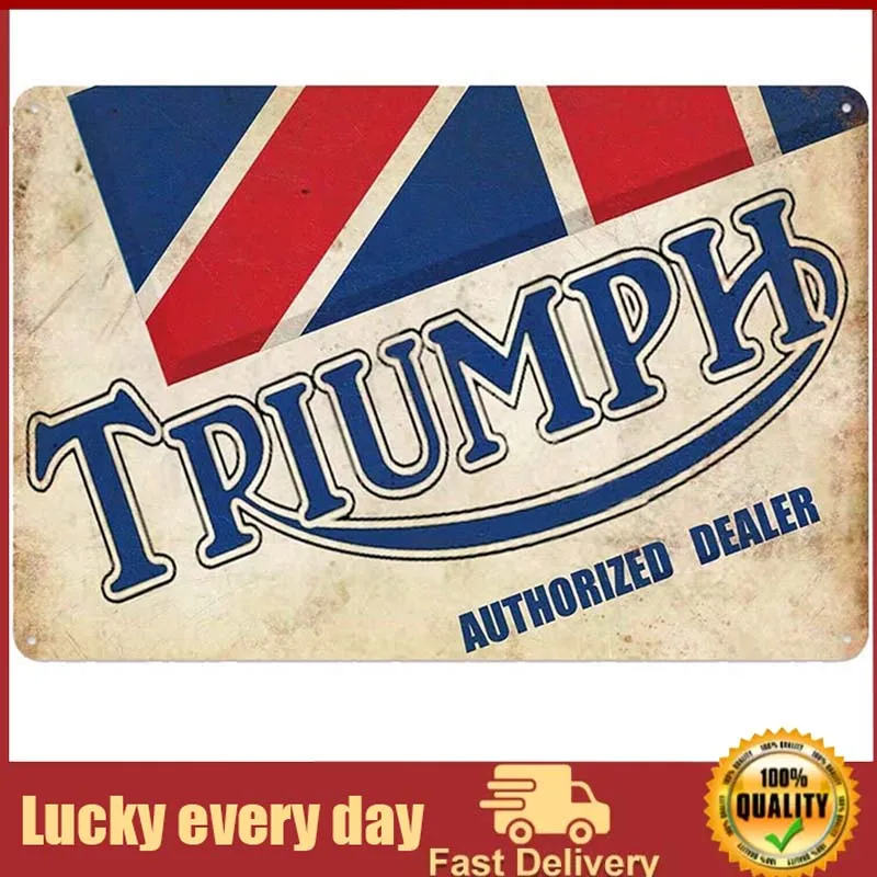 

Triumph Thick Tinplate for Garage Retro Metal Tin Sign Plaque Poster Wall Decor Art Shabby Chic Gift Suitable metal decor