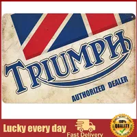 Triumph Thick Tinplate for Garage Retro Metal Tin Sign Plaque Poster Wall Decor Art Shabby Chic Gift Suitable metal decor