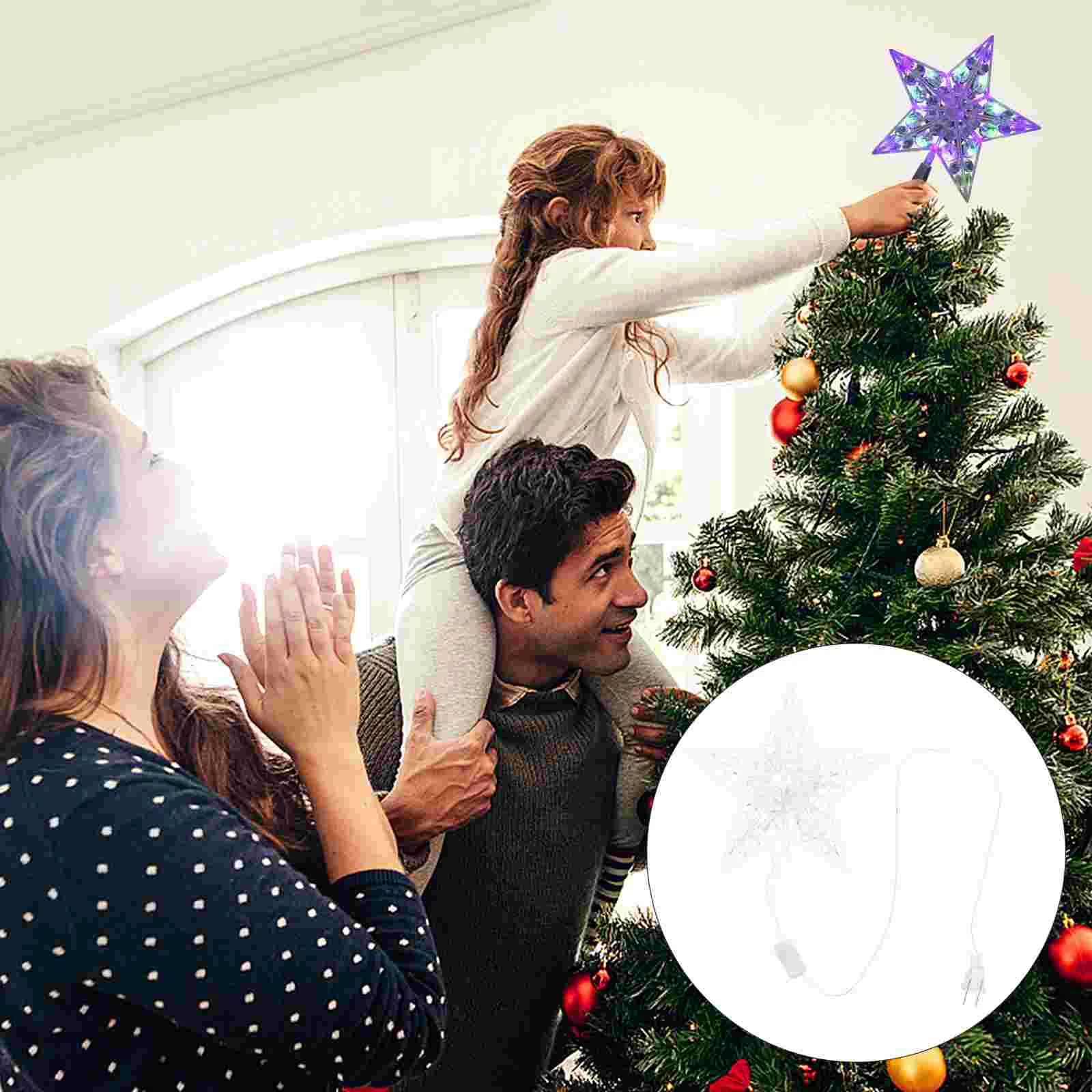 

Tree Star Christmas Topperornaments Lightlamp Decorationbethlehem Lighted Treetop Party Lit Decor Pre Led Ornament Glittering