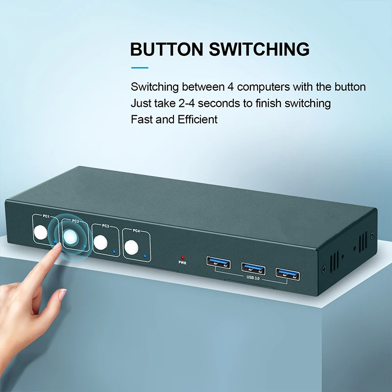 4-портовый KVM-переключатель USB HDMI-переключатель 4Kx2K при 60 Гц для 4 компьютеров Совместный 1 HD-монитор и 3 USB-устройства Клавиатура Мышь Принтер (art.: 3920ccb4aef35) - 3920ccb4aef35