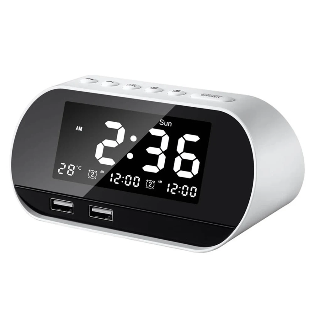 

Multifunctional Alarm Clock Large Screen Dual USB Perpetual Calendar Phone Charger Electronic Home Digital LCD Display Office