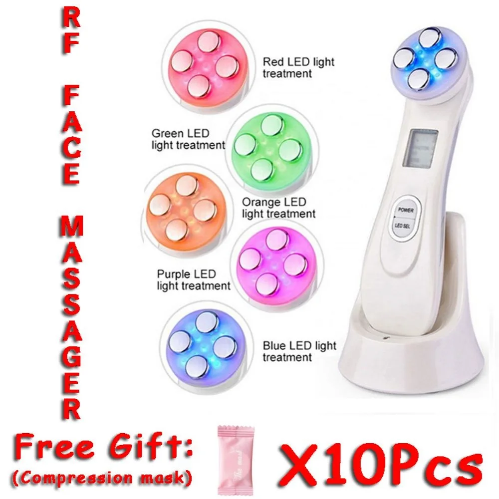 

5 In1 Facial Mesotherapy Electroporation Rf Ems Frequency Led Photon Face Lifting Tighten Wrinkle Removal Skin Care Face Massage
