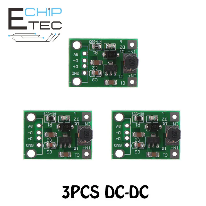 

3PCS DC-DC 1V-5V to 5V Voltage Regulator Converter Step Up Module Power Supply Boost Board
