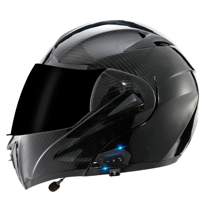 

Factory hot selling U.S. DOT/EU ECE certified wireless motorcycle helmet re-engraved carbon fiber full-face helmet
