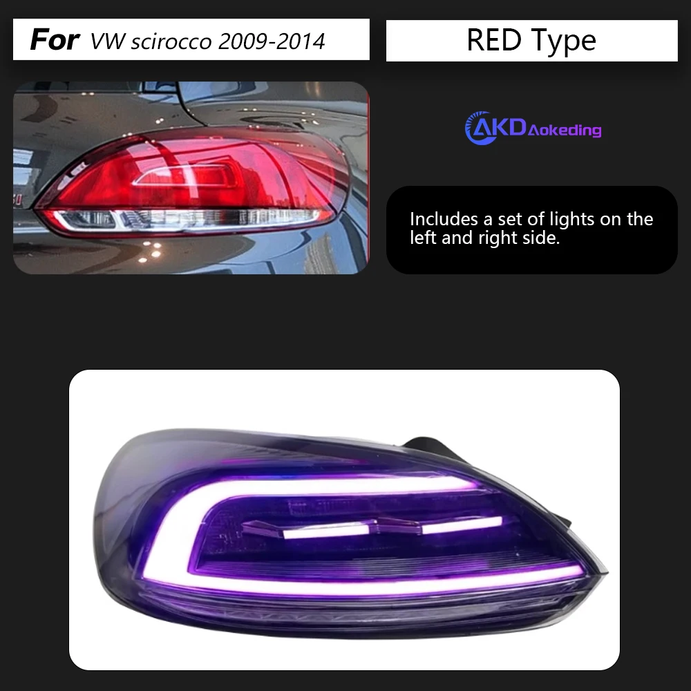 

Автомобильные фары для VW scirocco, светодиодный задний фонарь 2009-2015, scirocco, задний стоп-сигнал, стоп-сигнал, DRL, задний ход, автомобильные аксессуары