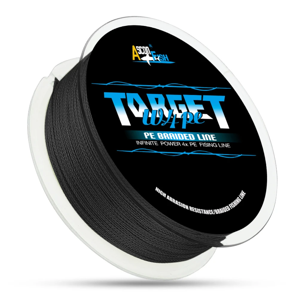 

Super New Product of Never Faded Black 100M 300M PE Braided Fishing Line 4 Strands Fishing Cord Thread Ice Sea Fishing 6-100LB