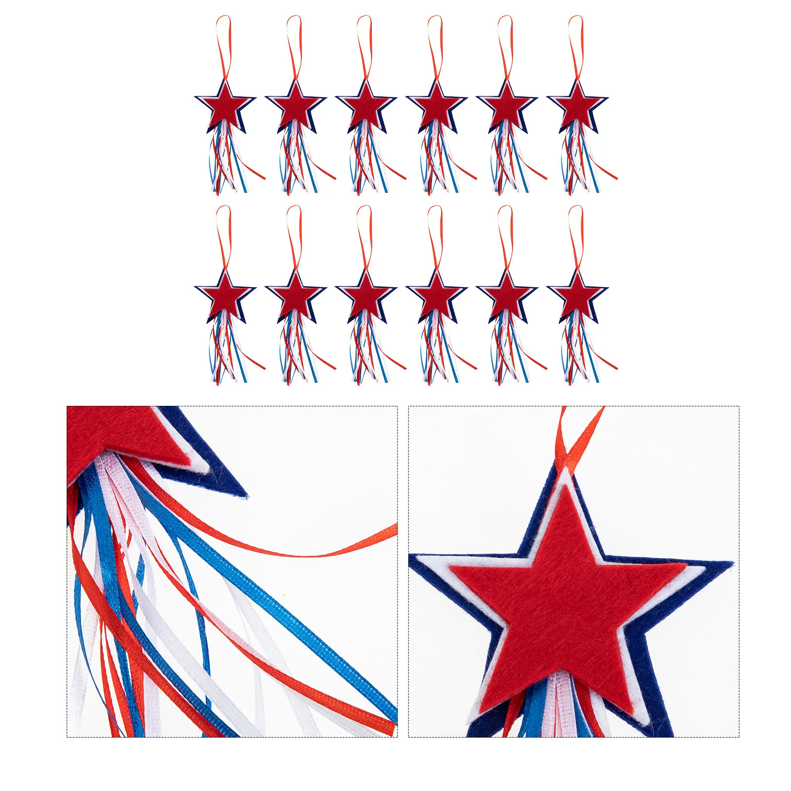 

12Pcs Exquisite Independence Day Non-woven Fabric Pendants Decorations