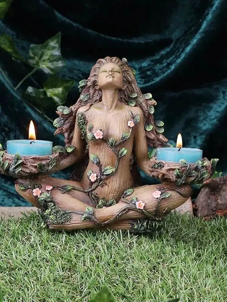 

Balance Of Nature Forest Protector Natural Balance Candlestick Tree Goddess Statue Candlestick Ornaments Home Decor (No Candle)