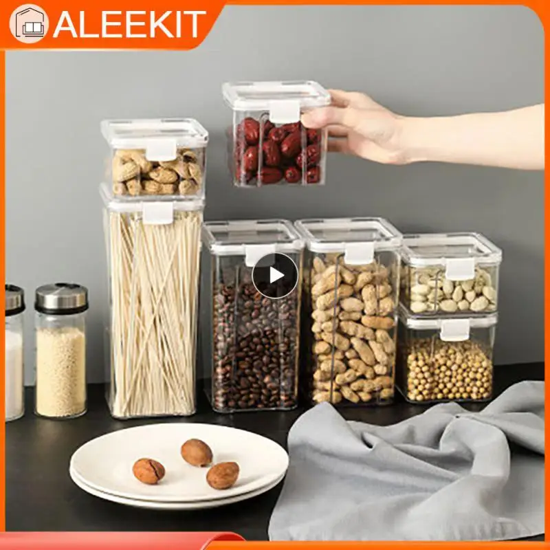 

Fresh-keeping Box Stackable Wide Mouth Grain Storage Jar Visual Moisture-proof Transparent Snacks Dried Fruit Storage Jar