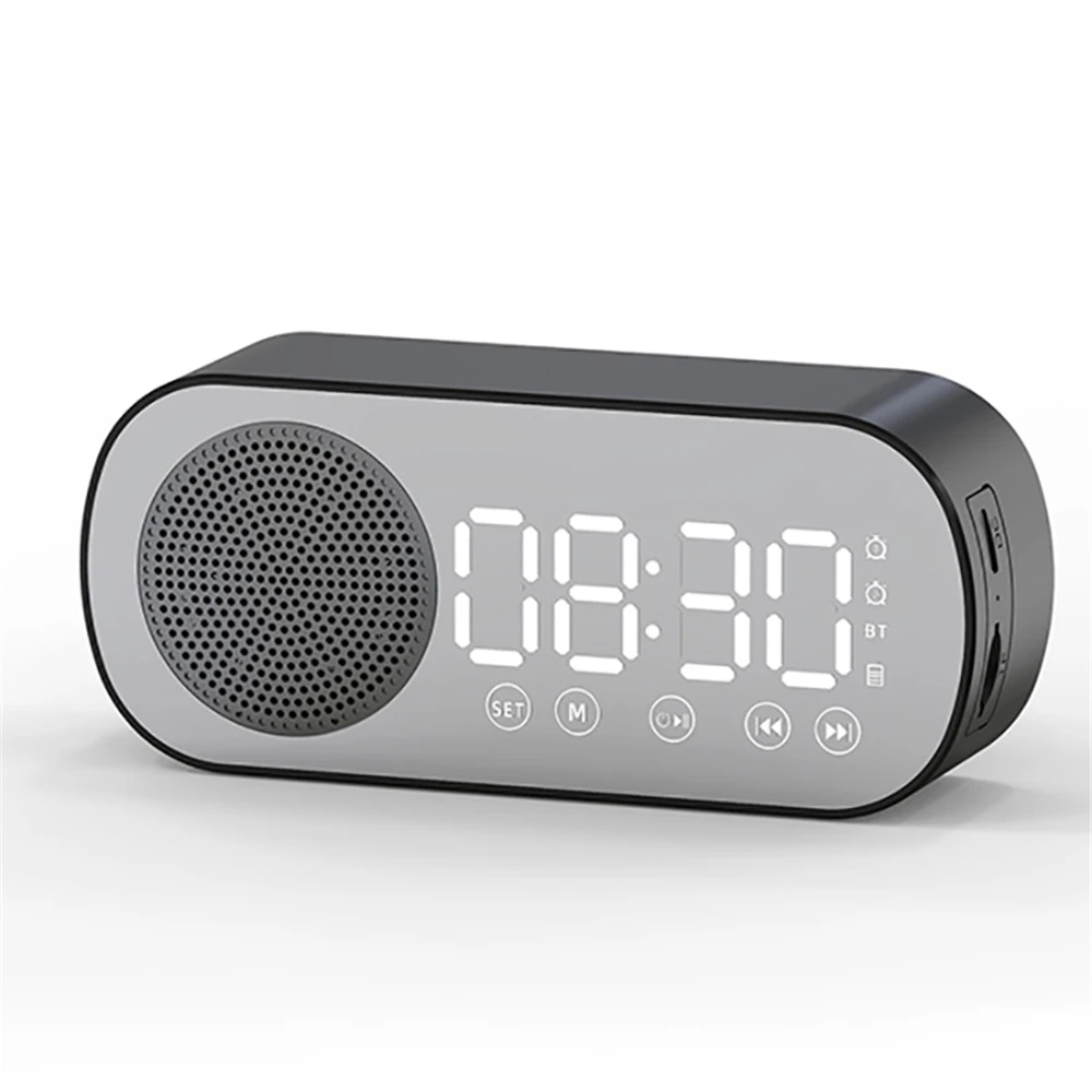 

Wireless Bluetooth Speaker FM Radio Sound Box Desktop Alarm Clock Subwoofer Music Player TF Card Bass Speaker Boom For All Phone