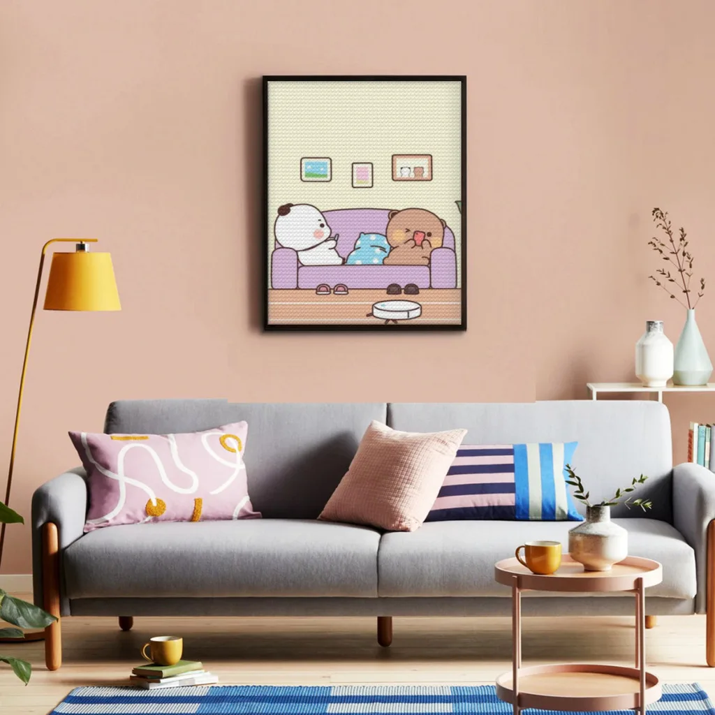 Алмазная 5D картина с пандой и медведем для рукоделия