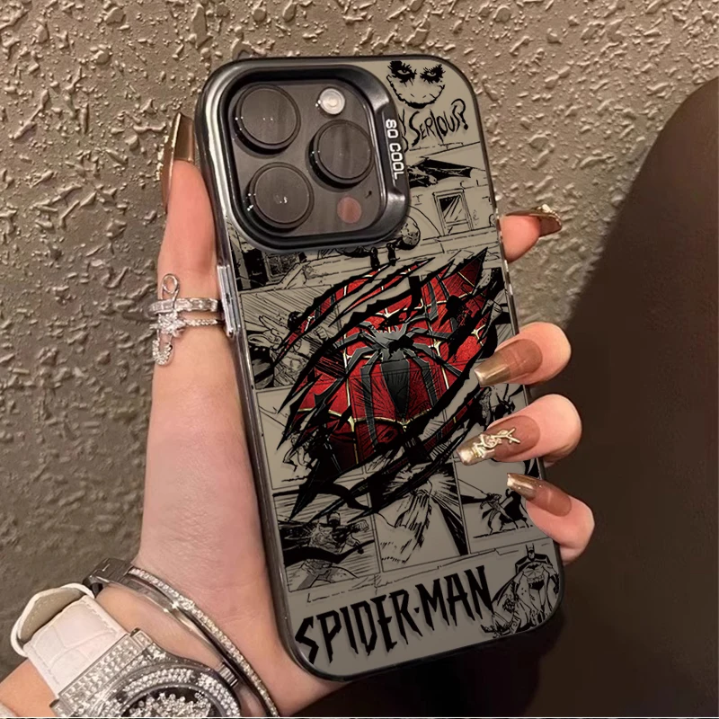 Фото Чехол для телефона Marvel Hero Spider-Man для iPhone 17, 16e, 16, 15, 14, 13, 12, 11 mini, Pro, Max, X, XR, XS MAX, 8, 7, Air, Plus, матовый, противоударный №2