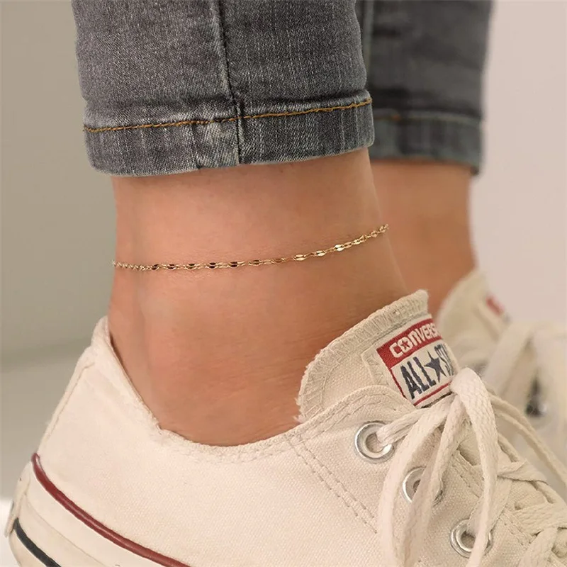 

G&D Stainless Steel Fish Lips Chain Anklet For Women Summer Beach Foot Jewelry On The Leg Minimalist Anklets Jewelry Wholesale