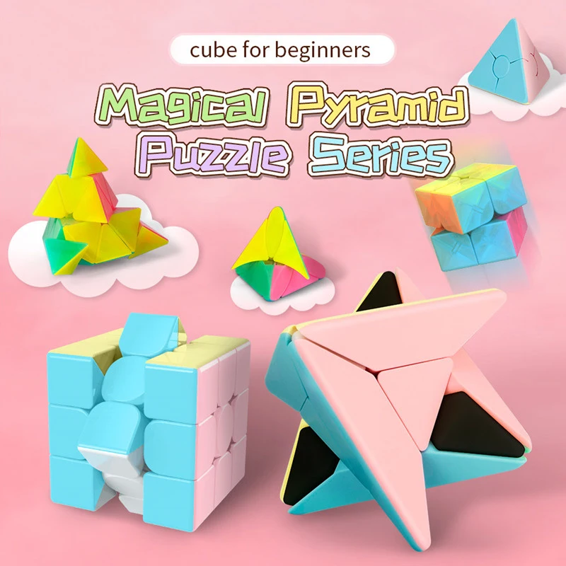

Macaron Cube Classroom Corner Twist Bead Triangle Pyramid Maple leaf Boomerang Windmill Puzzle Macaroon JinZiTa Magic Cubes Kids