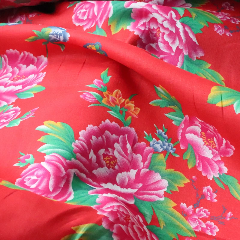 

Chinese Style High Quality Natural Pure Ramie Linens Cloth Printing Fabric Summer Thin Chinese Style Robe Dress Tissu Diy Sewing