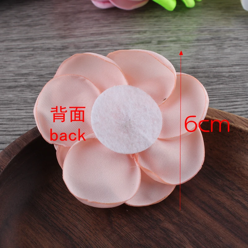 Модные Сатиновые цветы 6 см 10 шт. аксессуары для волос обжаренные Цветочные