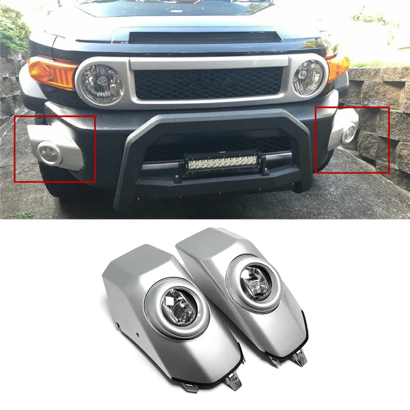 

1 Pair Black Car LED Fog Light for-Toyota Fj Cruiser 2007-2014 Fog Lamp Frame DRL Daytime Running Light