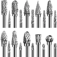 carbide double cut carving bits rotary burr set 18 inch shank cutting burrs tool for grinder drill wood working