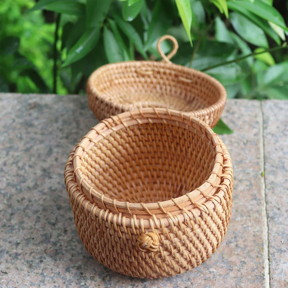 

Коробка для хранения из ротанга, контейнер для чая, держатель для конфет, фотоплетеная корзина