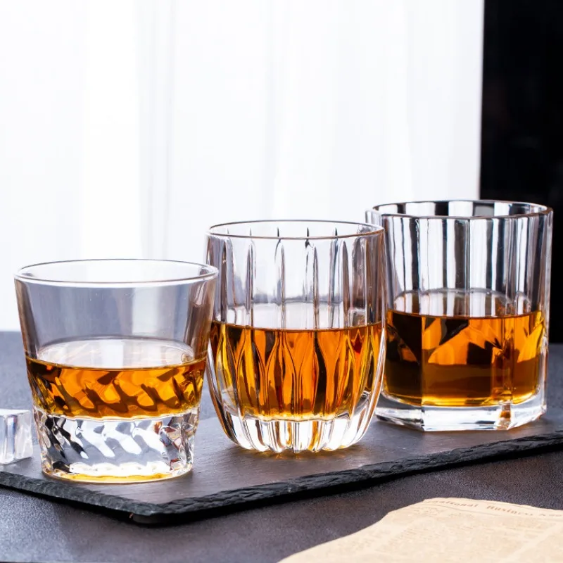

Whiskey Cup Household Transparent Glass Cup European Foreign Wine Cup Drinkware Diamond Cup Bottle Water Beer Cup Red Wine Cup