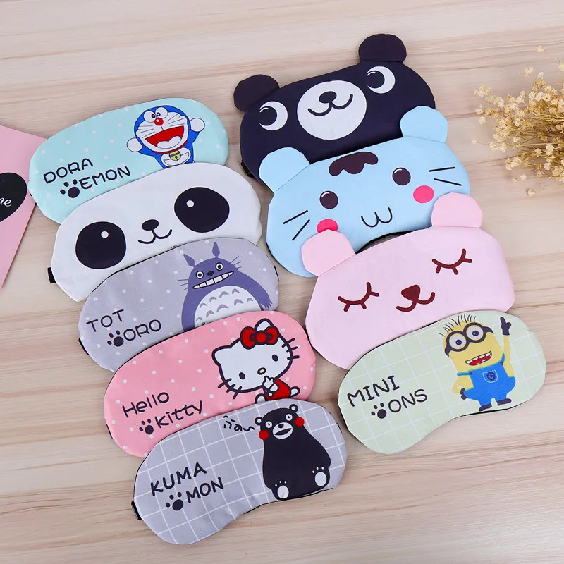 

Kawaii Sanrios аниме мультфильм КТ Кот Блэкаут маска для сна Дораэмон мальчиков и девочек ледяной пакет полиэстер хлопок Принт маска для глаз