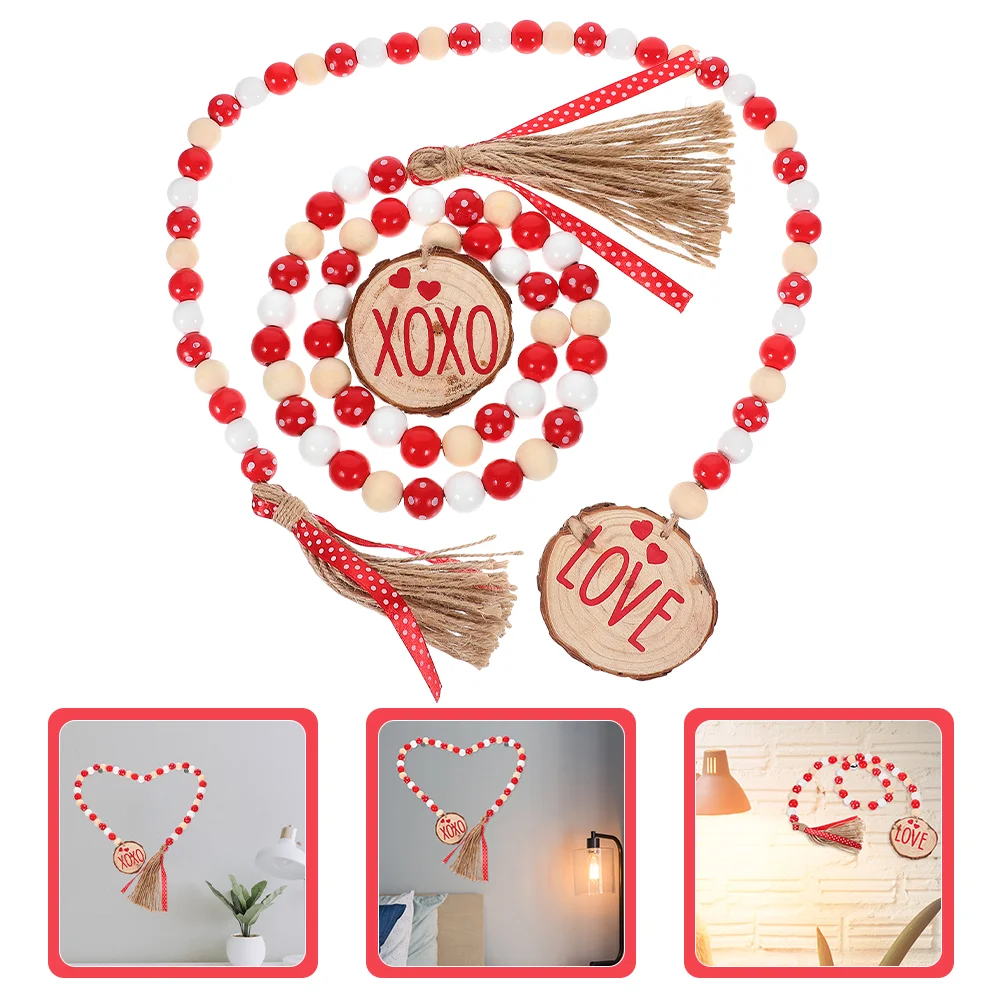 Гирлянда на День святого Валентина 2 шт. деревянные бусины подвески бытовые