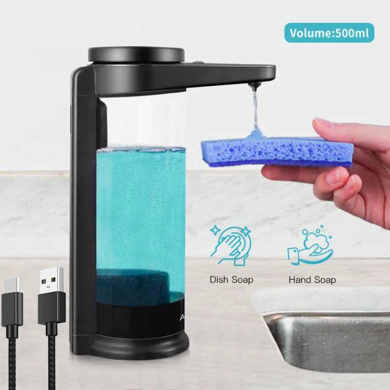 

AIKE Automatic Liquid Soap Dispenser For Hands Washing Kitchen Liquid Soap Dispenser Chargable USB Smart Dispenser For Soap