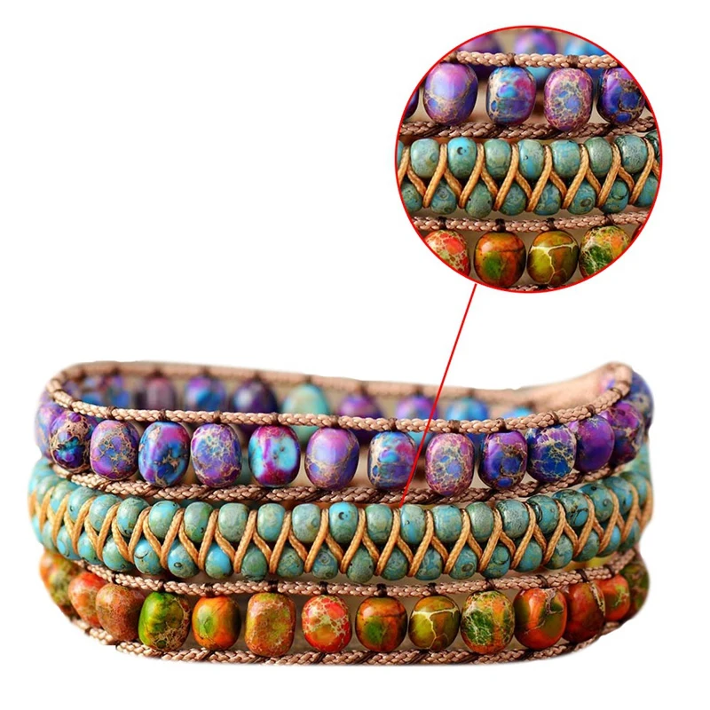 Великолепные браслеты из бисера с натуральным камнем яшма браслет женский для