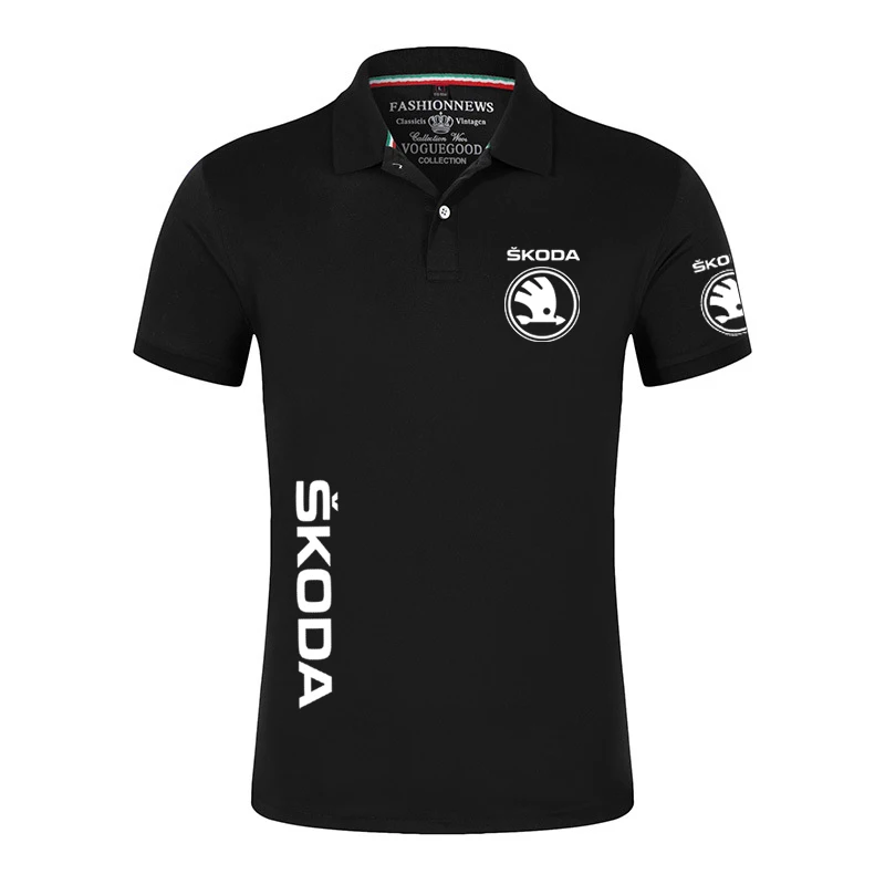 

2022 New Mens Skoda Car Logo Summer Short Sleeves Polo Shirts Classic Printing Solid Casual Customize Comfortable Sport Tops