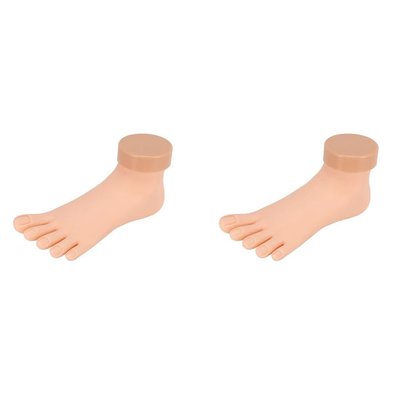 

2X Practice Foot Model Flexible Movable Soft Fake Foot Tool For Nail Art Train