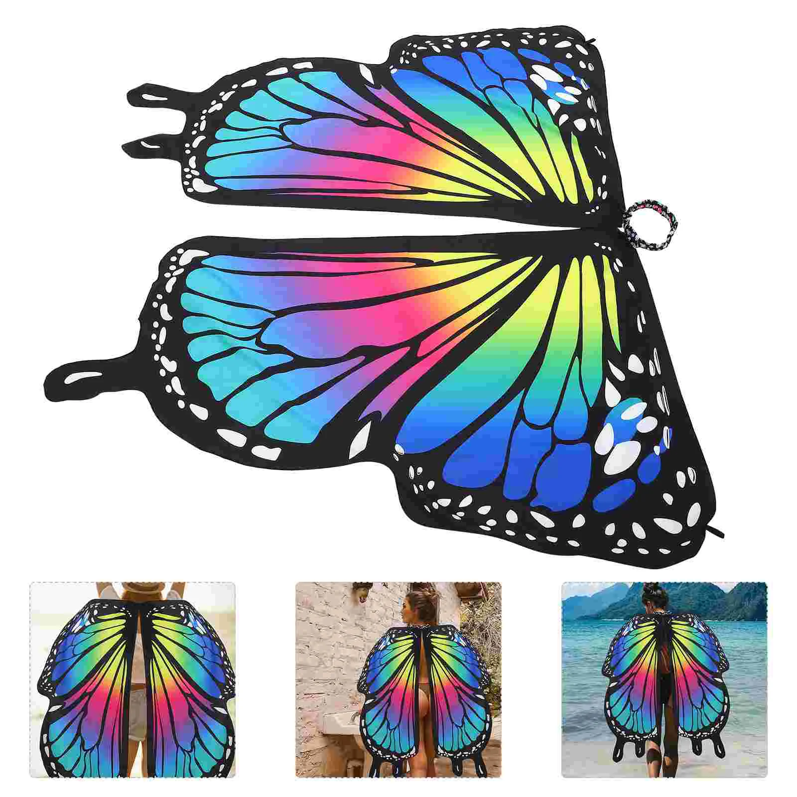 

Cape Butterflies Children Cloak Scarf Fairy Wing Kids Costume Up Dress Shawl Girls Eye Summer Beach Party Performance Unique