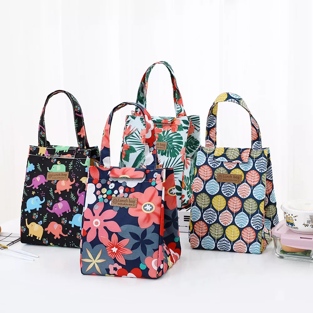 

2023New lunch bag fashion ctue cat multicolor bags women waterpr hand pack thermal breakfast box portable picnic travel