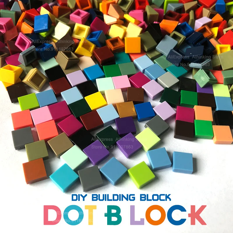 

100-1000 г/лот маленькие строительные блоки 1x1 квадратный совместимый строительный блок MOC запчасти DIY Пиксельная арт-код кирпичная мозаика детские игрушки
