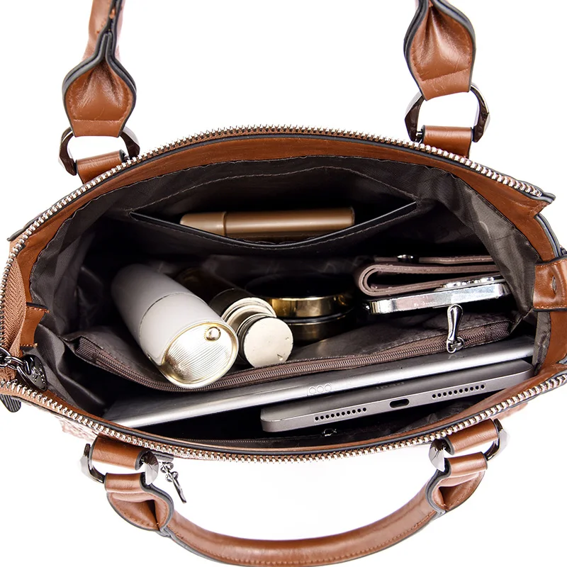 Роскошные сумки из мягкой кожи женские дизайнерские 3-слойные через плечо