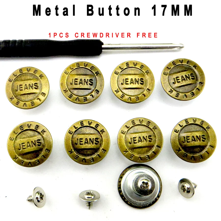 

Металлическая пуговица для джинсов бронзового тона, 30 шт., 17 мм, брюки, джинсы, идеально подходит для регулировки талии, без гвоздей, джинсова...