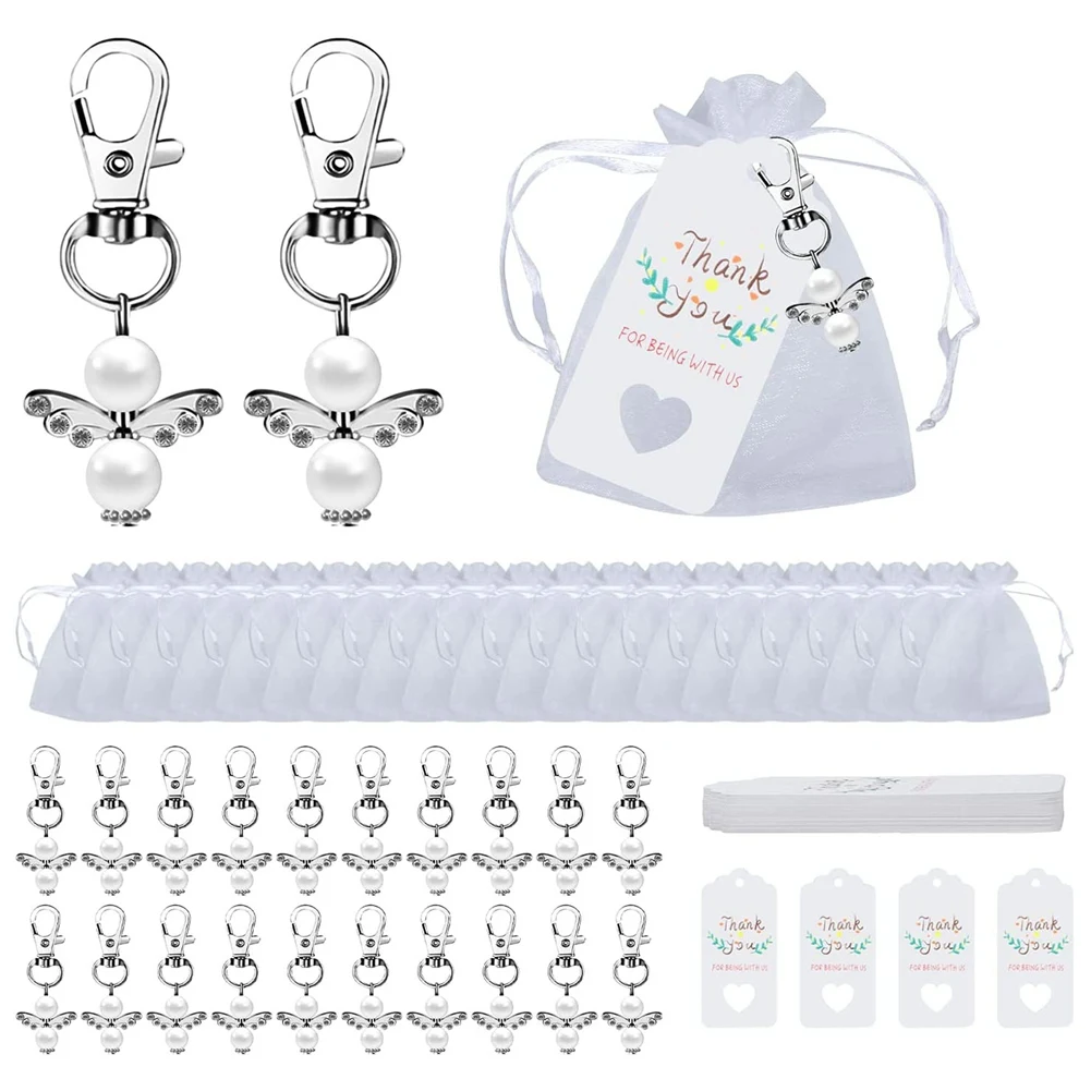 

Guardian Angel Keyring 20Pcs Party Favours Christening Wedding for Communion Confirmation Keyring Girls Thank You Gift