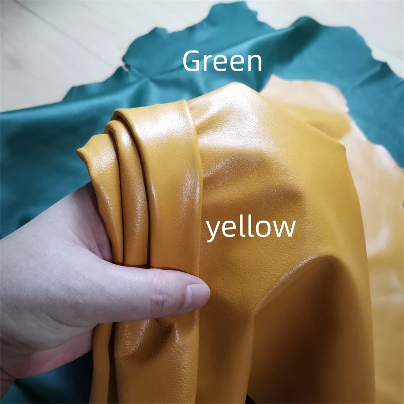 0 5 мм/0 7 мм зеленая желтая овчина. Кожа первого слоя. Ткань из натуральной кожи.