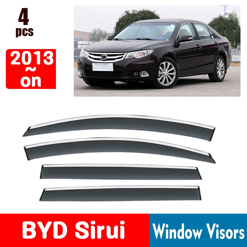 FOR BYD Sirui 2013 Window Visors Rain Guard Windows Rain Cover Deflector Awning Shield Vent Guard Shade Cover Trim Accessories