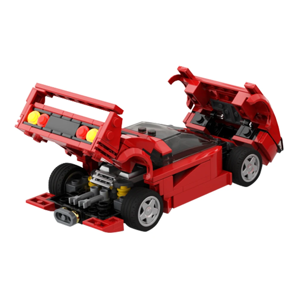 Gobricks MOC F40 Supercar Bricks Классические гоночные знаменитые красные Hight Speed Champions City Hutch Car