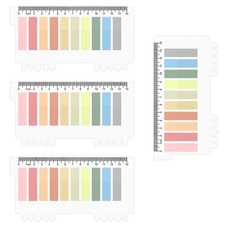 

4 Sheets 800Pcs Colored Flag Index Tabs, PET Index Tabs With Ruler Writable Sticky Index Tabs Sticky Note Pads Set